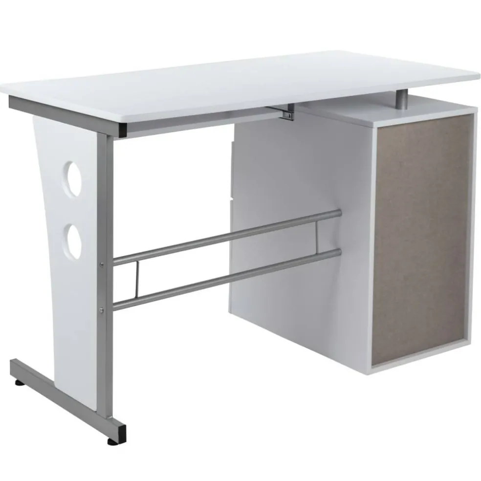Emma and Oliver Desk with Three Drawer Single Pedestal and Pull-Out Keyboard Tray