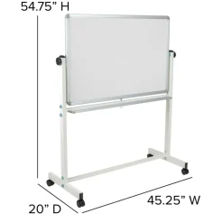Emma and Oliver Double-Sided Mobile White Board Stand with Pen Tray