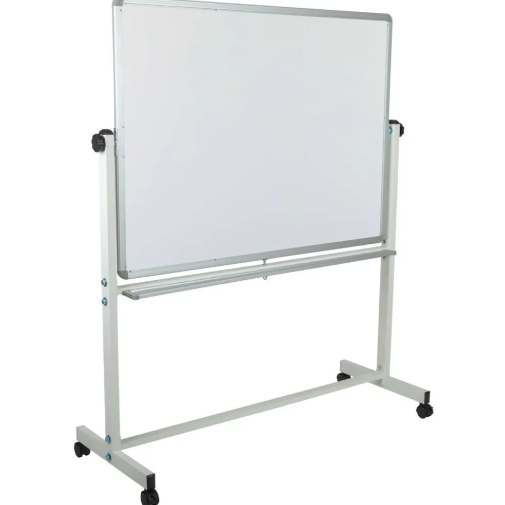 Emma and Oliver Double-Sided Mobile White Board Stand with Pen Tray