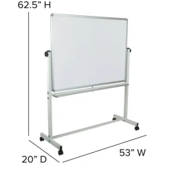 Emma and Oliver Double-Sided Mobile White Board Stand with Pen Tray