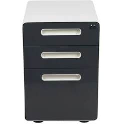 Emma and Oliver Ergonomic 3-Drawer Mobile Locking Filing Cabinet Storage Organizer