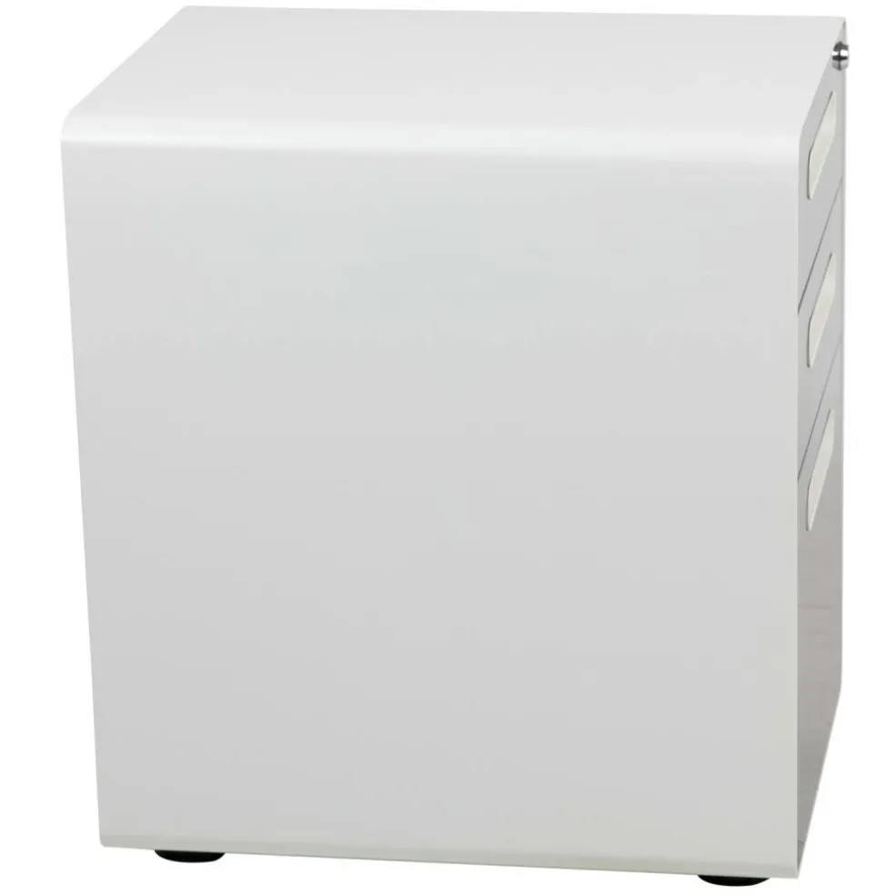Emma and Oliver Ergonomic 3-Drawer Mobile Locking Filing Cabinet Storage Organizer