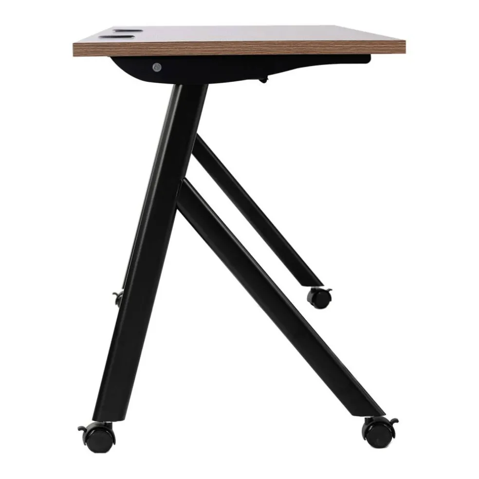 Emma and Oliver Griffin Heavy-Duty Flip Top Training Table with Nesting Design, Privacy Panel, Y-Legs, Tabletop, Metal Frame