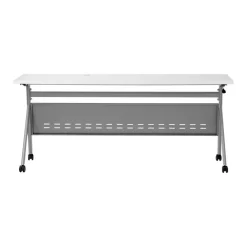 Emma and Oliver Griffin Heavy-Duty Flip Top Training Table with Nesting Design, Privacy Panel, Y-Legs, Tabletop, Metal Frame