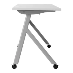 Emma and Oliver Griffin Heavy-Duty Flip Top Training Table with Nesting Design, Privacy Panel, Y-Legs, Tabletop, Metal Frame
