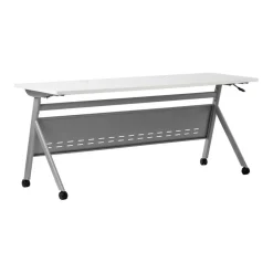 Emma and Oliver Griffin Heavy-Duty Flip Top Training Table with Nesting Design, Privacy Panel, Y-Legs, Tabletop, Metal Frame