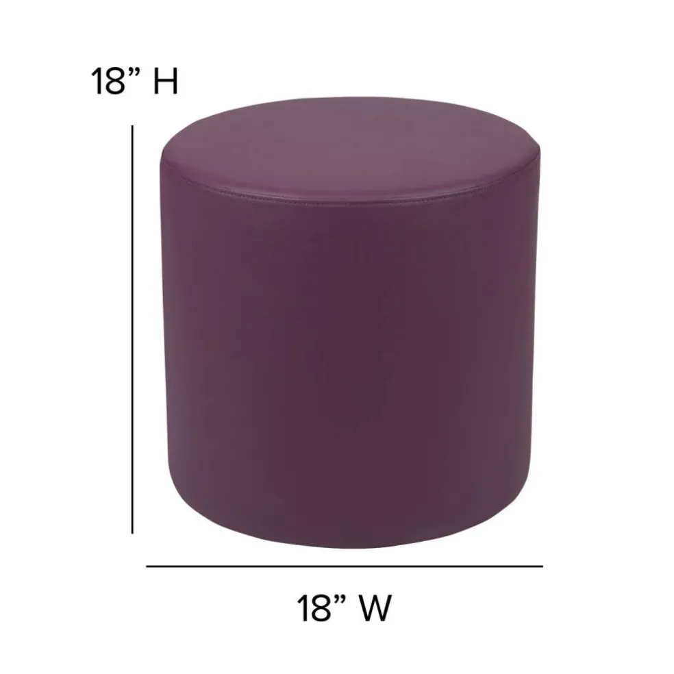 Emma and Oliver 18"H Soft Seating Flexible Circle Backless Chair for Classrooms and Common Spaces