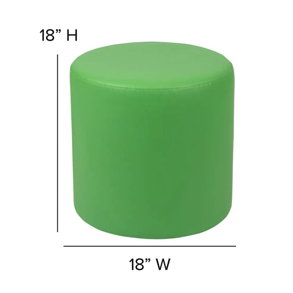 Emma and Oliver 18"H Soft Seating Flexible Circle Backless Chair for Classrooms and Common Spaces