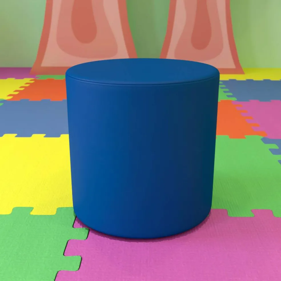 Emma and Oliver 18"H Soft Seating Flexible Circle Backless Chair for Classrooms and Common Spaces