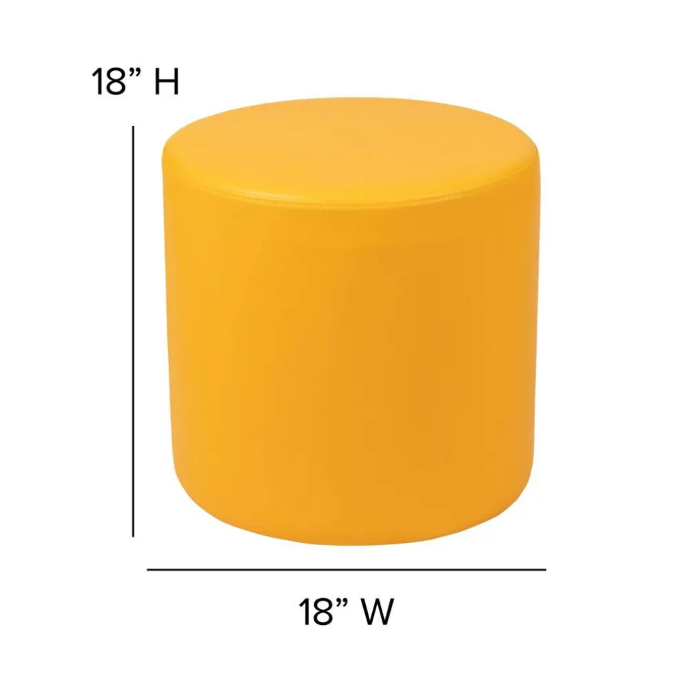 Emma and Oliver 18"H Soft Seating Flexible Circle Backless Chair for Classrooms and Common Spaces