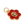 Enamel & Gold Smiley Flower Charms by Bead Landing™