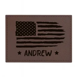 Engravable Leather Patch Blanks for Hats, Jackets & Bags – Laserable Faux Leather Patches with Adhesive & Stitch – Leatherette Apparel Patches (Rectangle, 5 Pack)