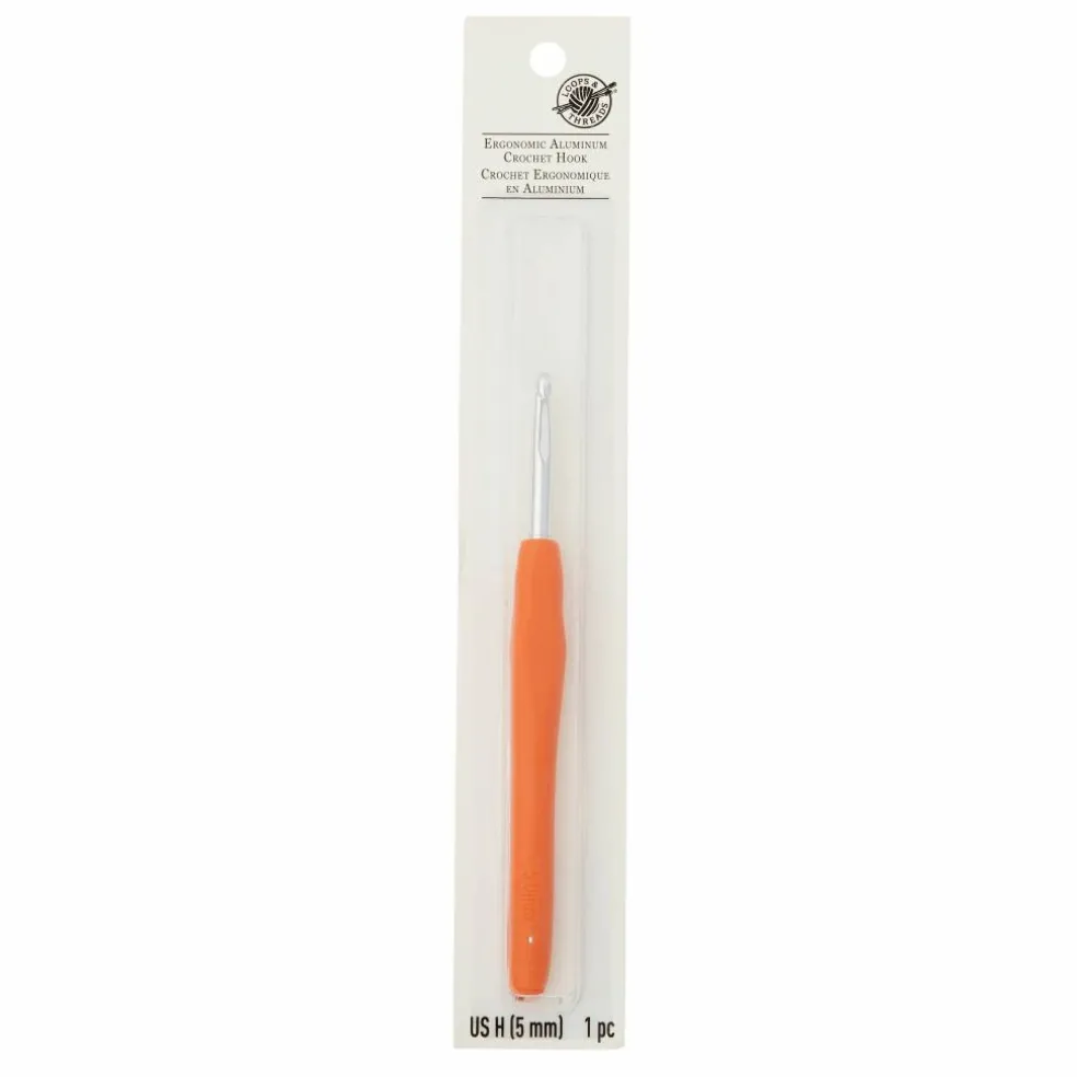 Ergonomic Aluminum Crochet Hook by Loops & Threads®