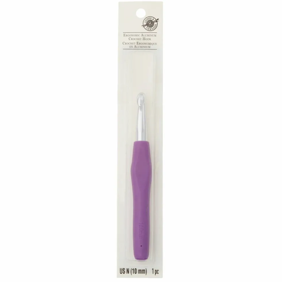 Ergonomic Aluminum Crochet Hook by Loops & Threads®