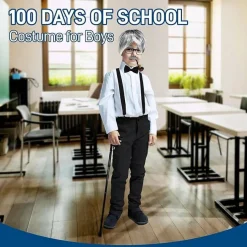 4E's Novelty Costume Glasses for Kids & Adults, Black Retro Nerd Eyeglasses with Clear Lenses, Fake Non-Prescription Glasses for Old Man, Teacher, 100 Days of School, Nerd, Hipster & Funny Costume Accessories