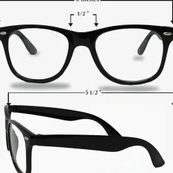 4E's Novelty Costume Glasses for Kids & Adults, Black Retro Nerd Eyeglasses with Clear Lenses, Fake Non-Prescription Glasses for Old Man, Teacher, 100 Days of School, Nerd, Hipster & Funny Costume Accessories