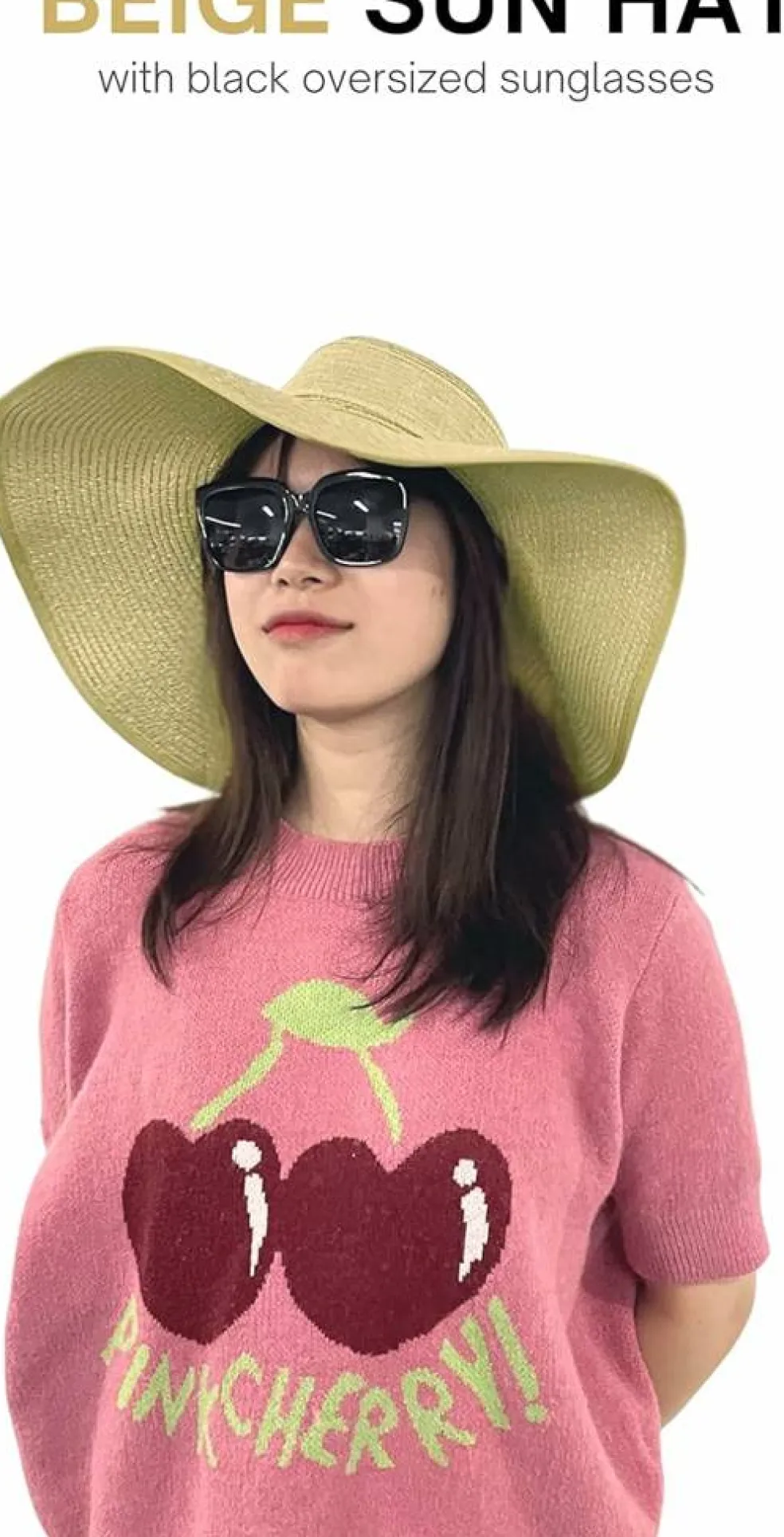 4E's Novelty Floppy Sun Hat with Sunglasses – UPF 50+ Packable Beach Hat for Women Travel
