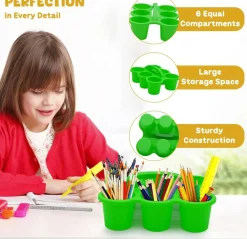 4E's Novelty 4 Pack Pencil Caddy for Classroom, Vibrant Classroom Caddy, Durable Table Drink Holder for School, Useful and Sturdy Schools Desk Bin, Colourful Supply Caddies for School for Various Use