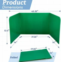 4E's Novelty Plastic Desk Dividers for Students - Pack of 20 - Bulk Colored Desk Privacy Panel - Plastic Classroom Dividers, Testing Dividers for Classrooms, Easy-to-Clean Durable, with Labels