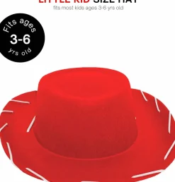4E’s Novelty Red Toddler Cowgirl Hat - Boys & Girls Red Cowboy Hat for Halloween Costume for Toddler Cowboy Outfit, Ages 3-6