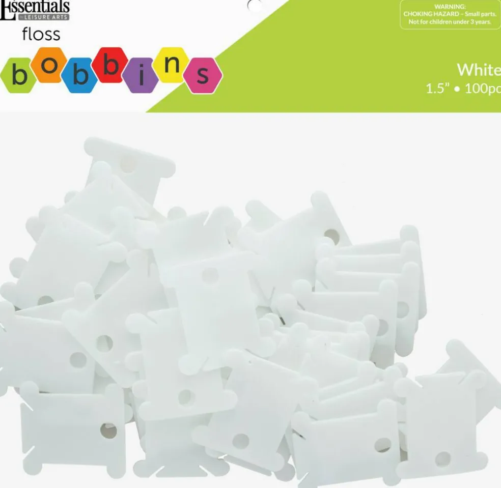 Essentials by Leisure Arts Floss Bobbins Plastic Pkg 100pc