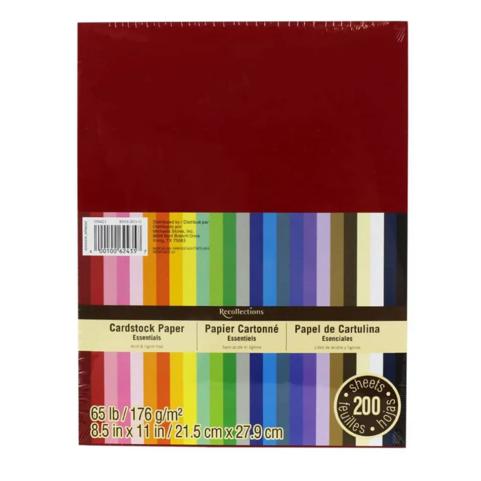 Essentials 8.5" x 11" Cardstock Paper by Recollections®, 200 Sheets