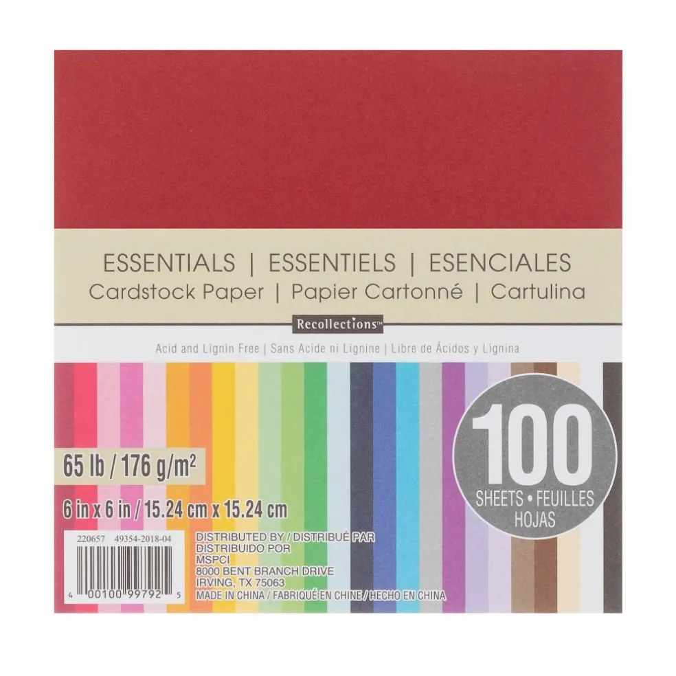 Essentials 6" x 6" Cardstock Paper by Recollections™, 100 Sheets