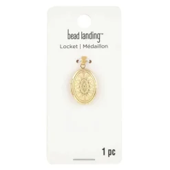Etched Gold Oval Locket by Bead Landing™