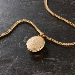 Etched Gold Oval Locket by Bead Landing™