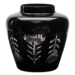 6.5" Etched Soda Lime Glass Urn Vase