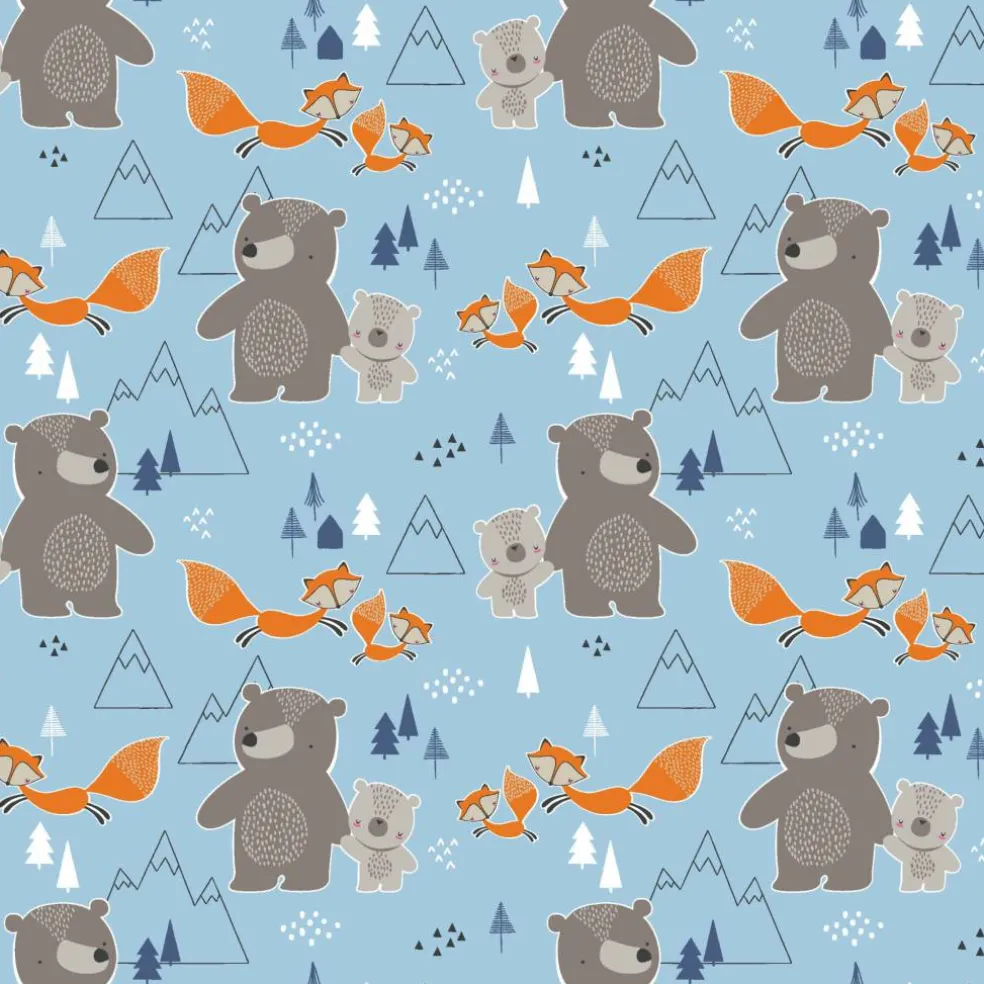 Eugene Textiles Blue Mountain Friends Flannel