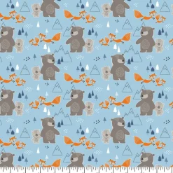 Eugene Textiles Blue Mountain Friends Flannel