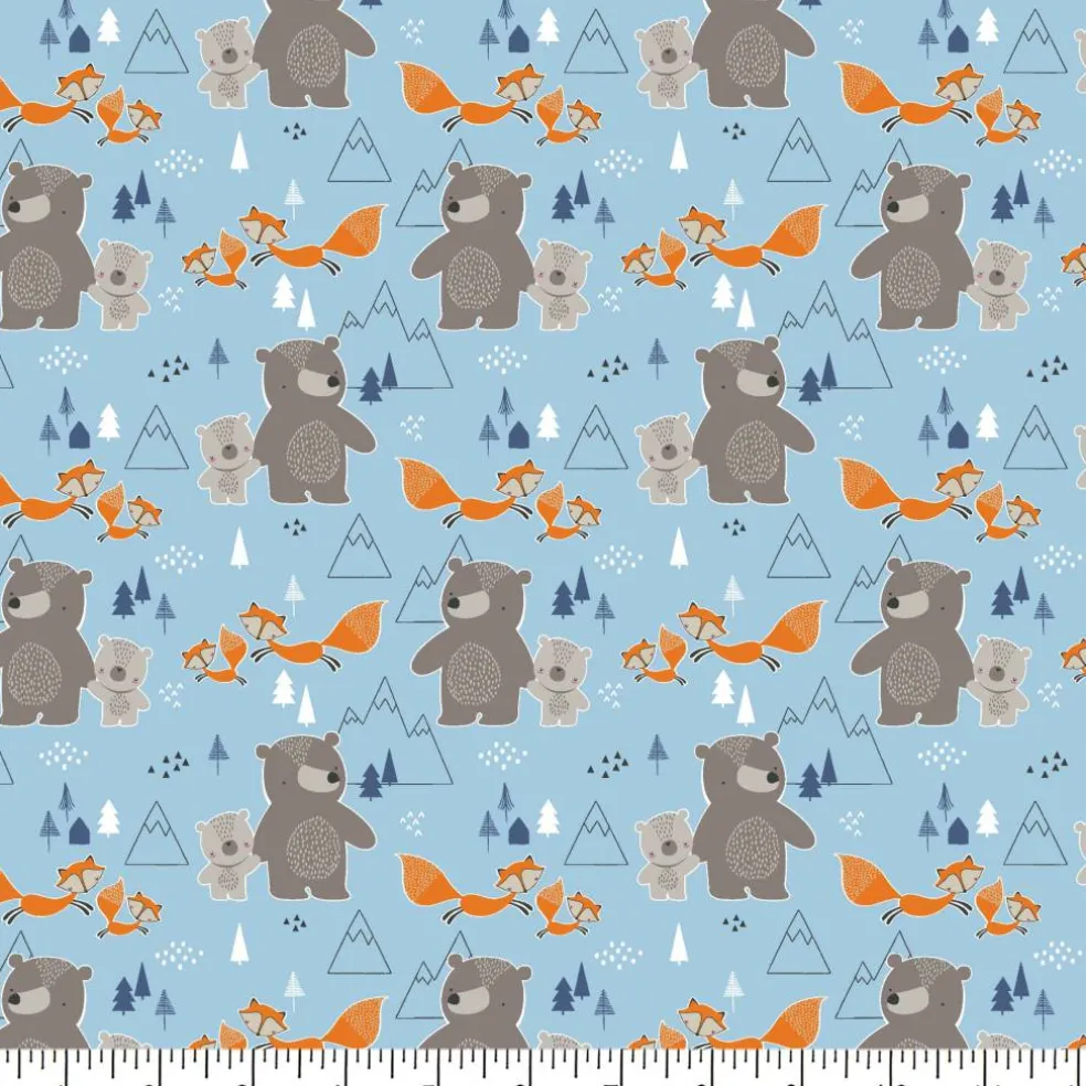 Eugene Textiles Blue Mountain Friends Flannel