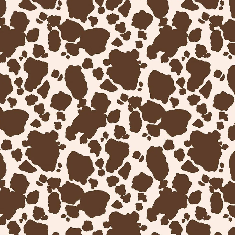 Eugene Textiles Brown Cow Print Cotton Quilting Fabric