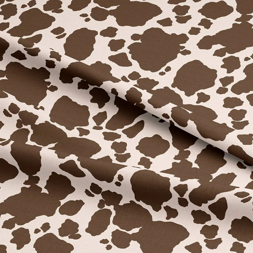 Eugene Textiles Brown Cow Print Cotton Quilting Fabric
