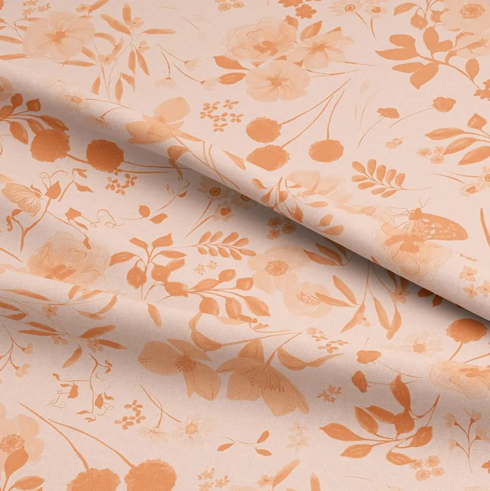 Eugene Textiles Monochrome Coral Floral Cotton Quilting Fabric