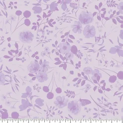 Eugene Textiles Monochrome Purple Floral Cotton Quilting Fabric