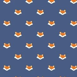 Eugene Textiles Navy Fox Flannel