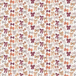 Eugene Textiles Pink Bows on White Cotton Quilting Fabric