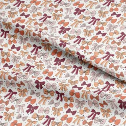 Eugene Textiles Pink Bows on White Cotton Quilting Fabric
