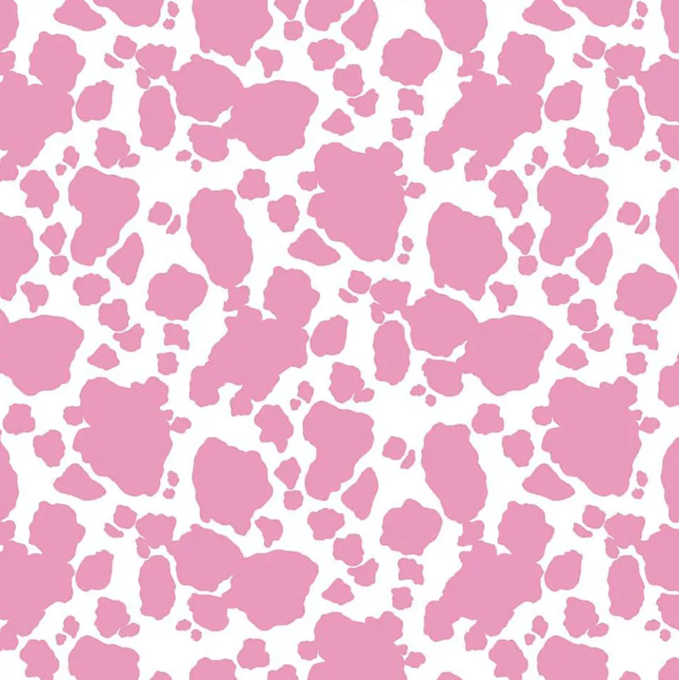 Eugene Textiles Pink Cow Print Cotton Quilting Fabric
