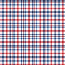 Eugene Textiles Red, White & Blue Tartan Cotton Quilting Fabric