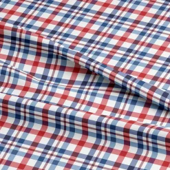 Eugene Textiles Red, White & Blue Tartan Cotton Quilting Fabric