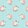 Eugene Textiles Sky Blue Unicorn Flannel