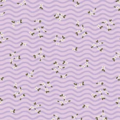 Eugene Textiles Small Floral Toss on Purple Waves Cotton Quilting Fabric