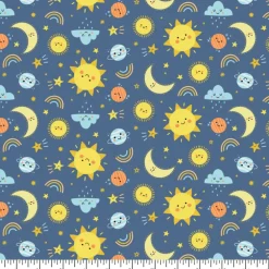 Eugene Textiles Sun & Moon Blue Flannel