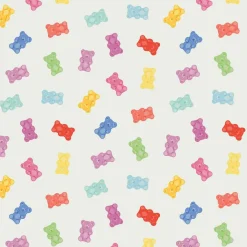 Eugene Textiles White Gummy Bears Cotton Quilting Fabric