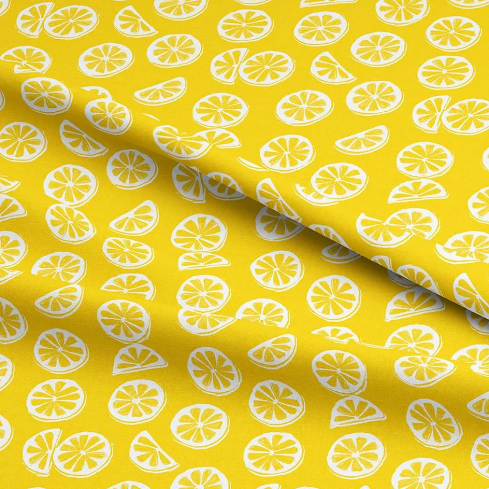 Eugene Textiles Yellow Lemon Cotton Quilting Fabric