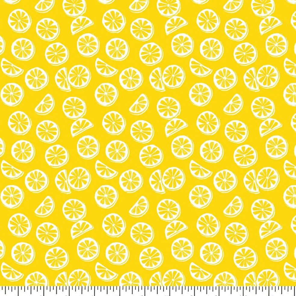 Eugene Textiles Yellow Lemon Cotton Quilting Fabric