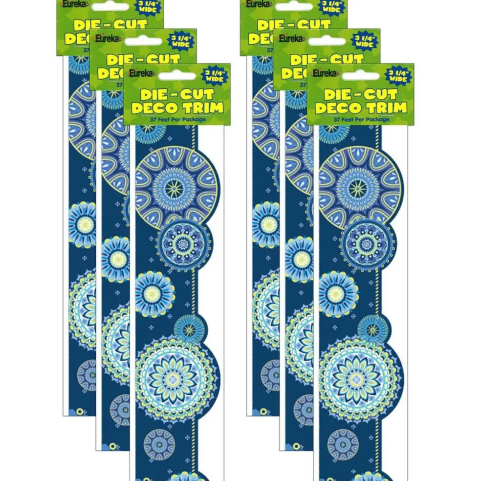 Eureka® Blue Harmony Mandala Extra Wide Deco Trim Borders, 222ft.